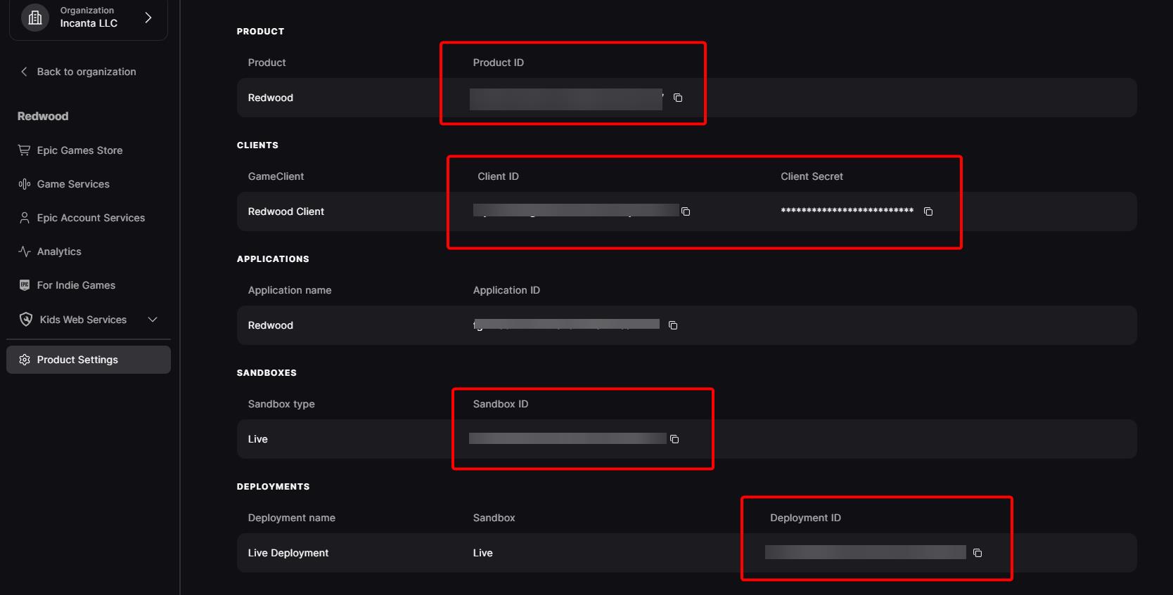 Client ID and secret