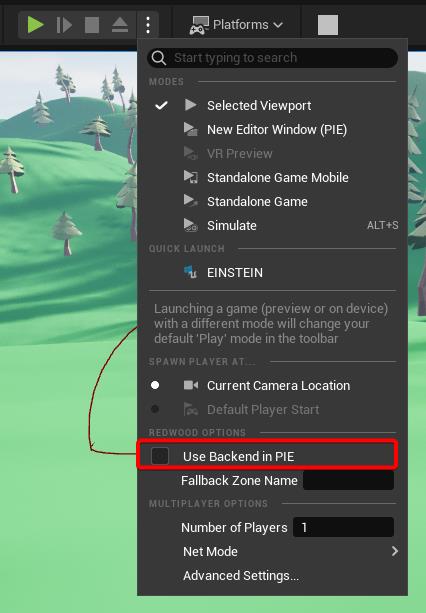Disable Use Backend in PIE in Play Menu